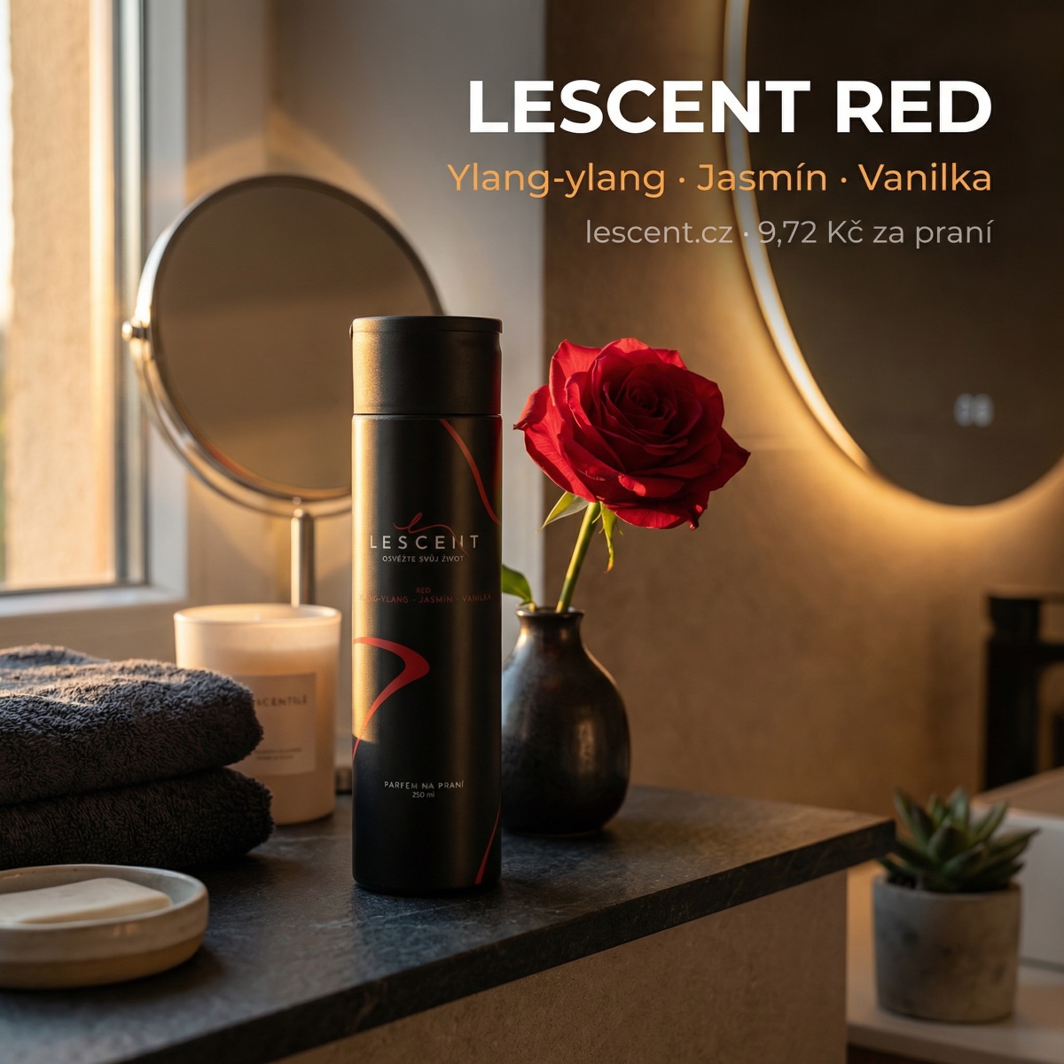 LESCENT RED · Ylang-ylang · Jasmín · Vanilka